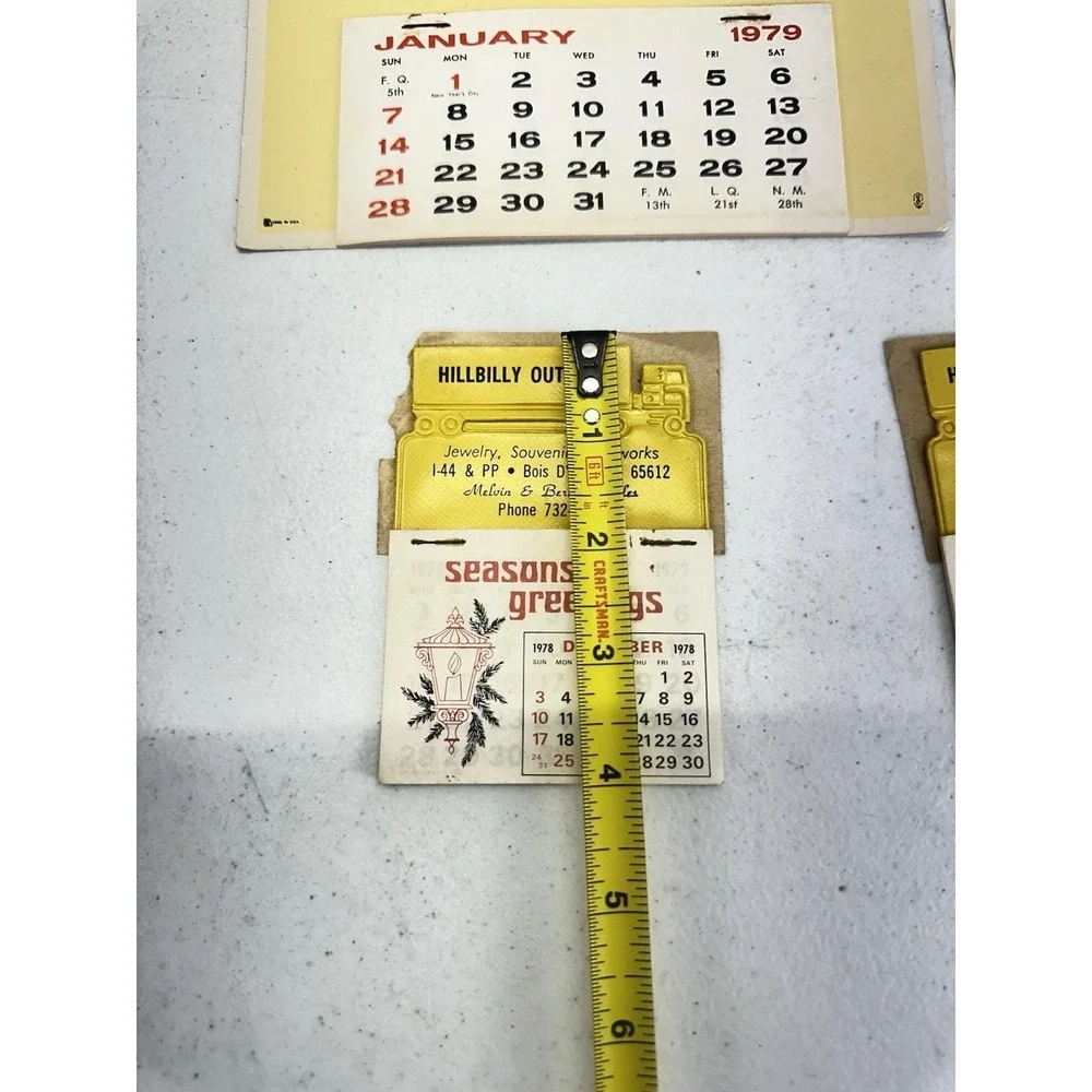 Vintage 1978 1979 Missouri Advertising Calendars Lot Hillbilly Outpost Snyder's